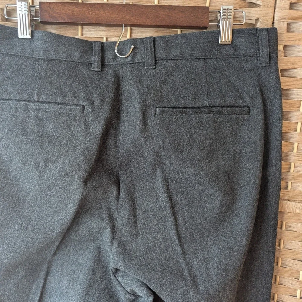 Vtg Banana Republic Dress Pants Mens 33L Charcoal Gray Flat Front Classic Prep‎